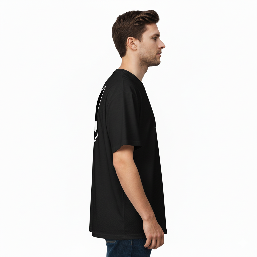 Oversized Stray Cat Graphic T-Shirt (Front & Back Print)