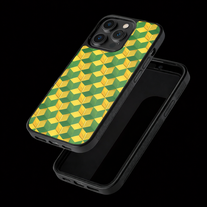 Funda para teléfono con diseño geométrico de anime inspirado en Giyu
