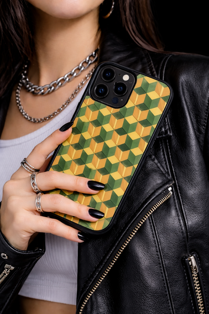 Funda para teléfono con diseño geométrico de anime inspirado en Giyu