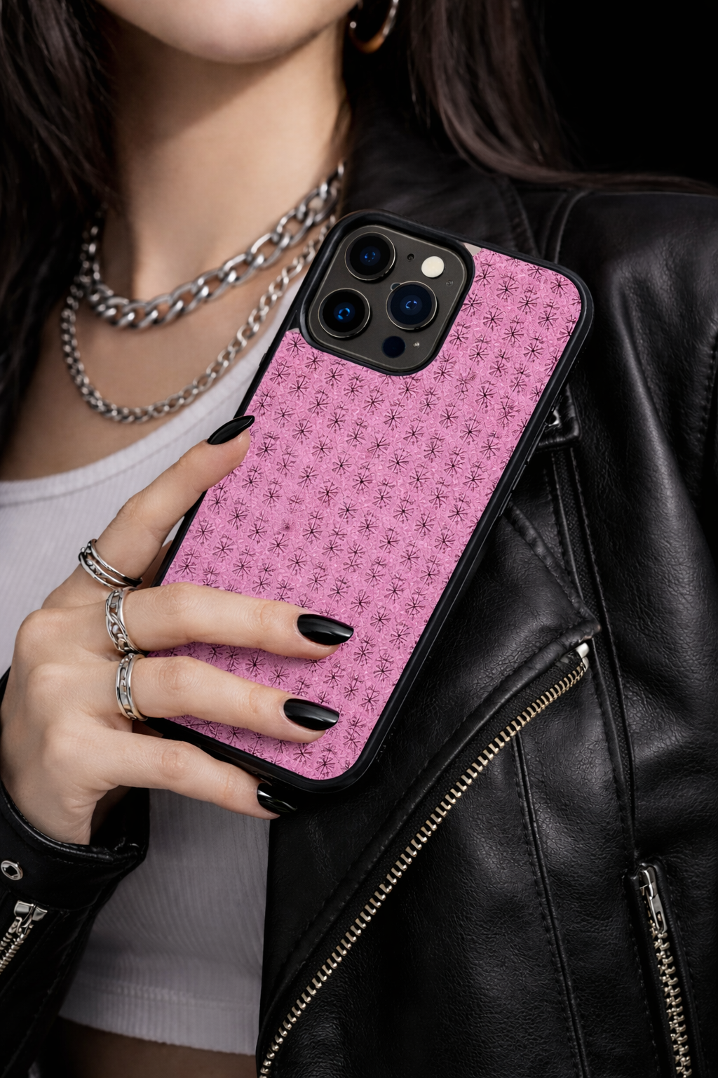 Funda para teléfono con patrón japonés de cristal