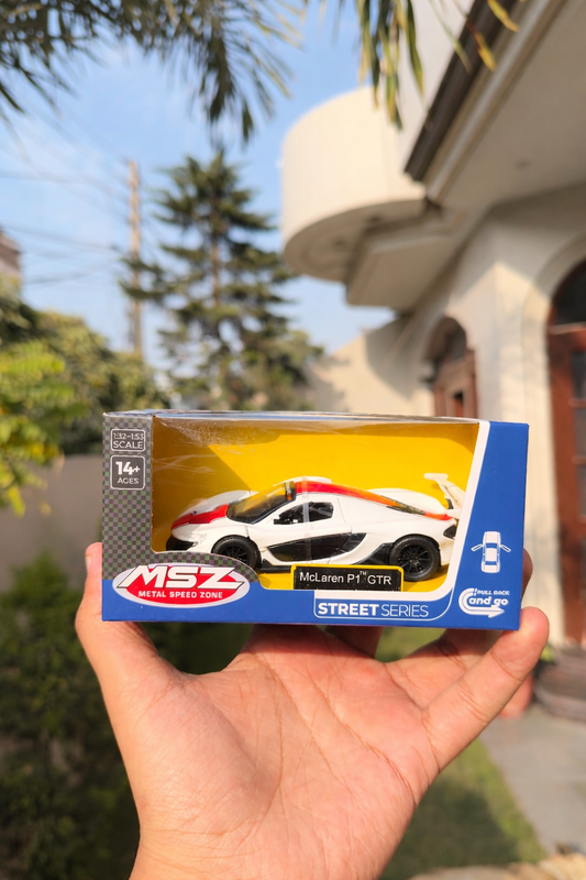 MSZ McLaren P1 GTR ഡൈ-കാസ്റ്റ് മോഡൽ കാർ (1:43 സ്കെയിൽ)