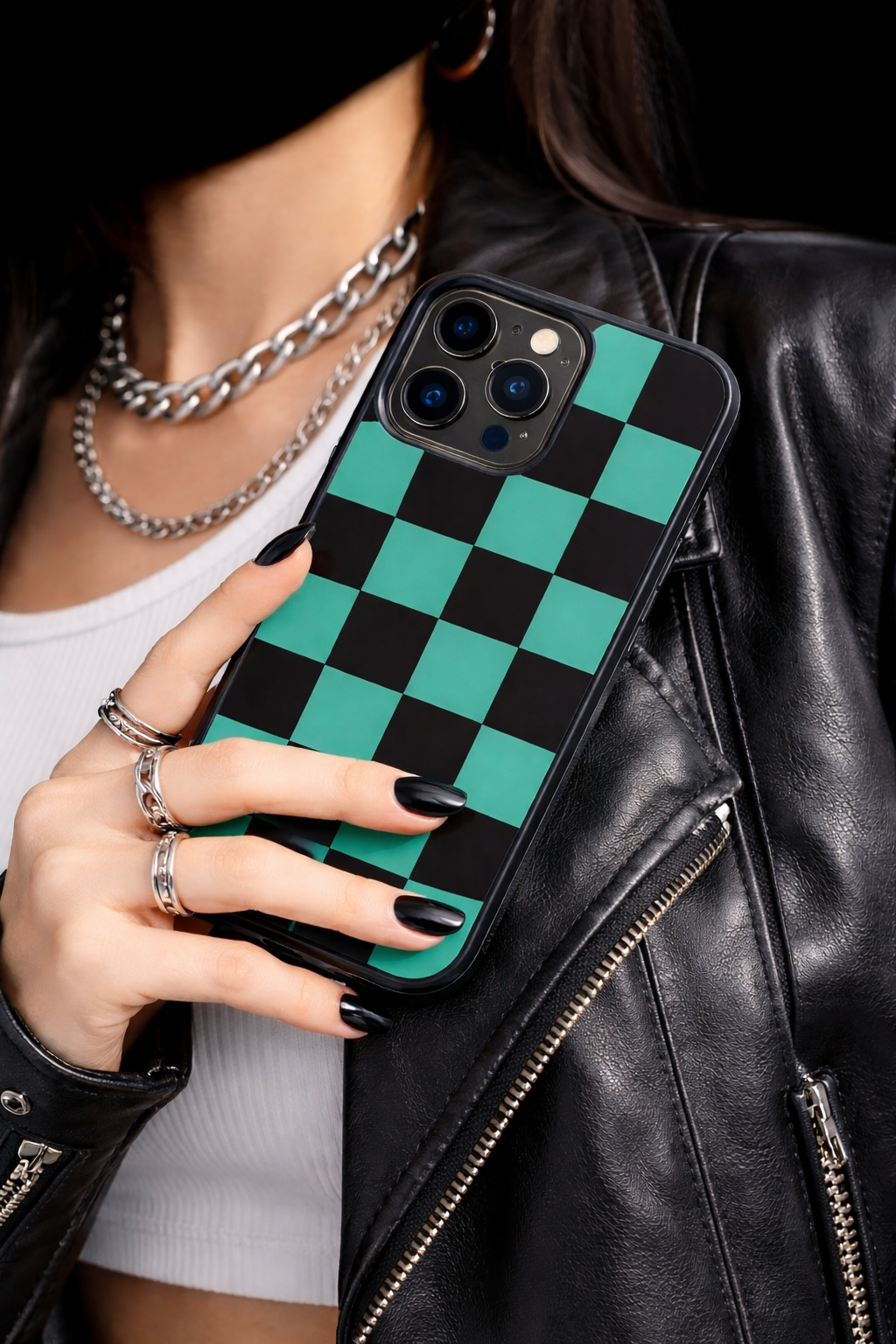 Anime Checkered Phone Cover