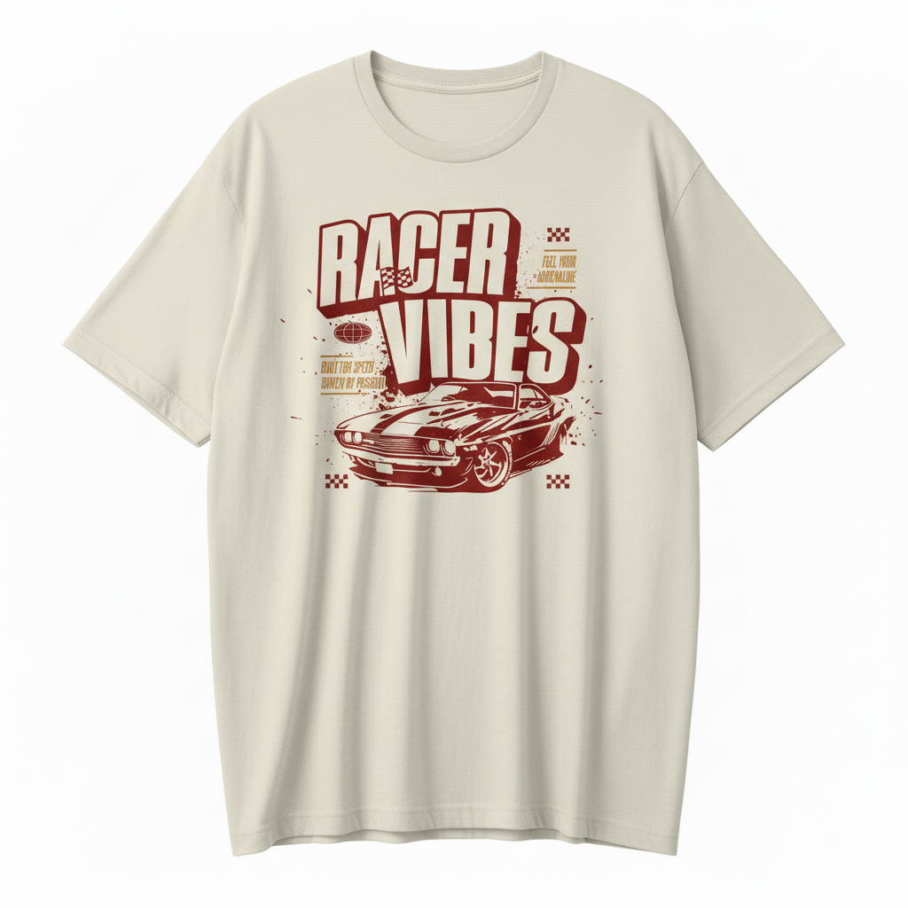 Racer Vibes Oversized Graphic T-Shirt