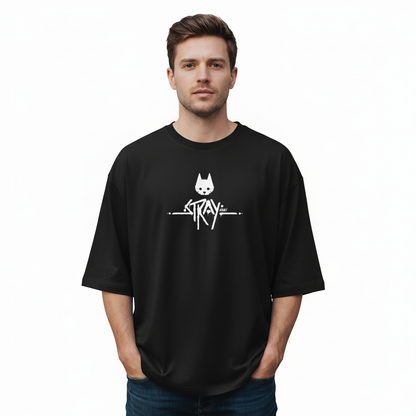 ഓവർസൈസ്ഡ് സ്ട്രേ ക്യാറ്റ് ഗ്രാഫിക് ടി-ഷർട്ട് (ഫ്രണ്ട് &amp; ബാക്ക് പ്രിന്റ്)