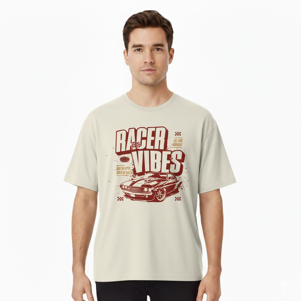 Racer Vibes Oversized Graphic T-Shirt